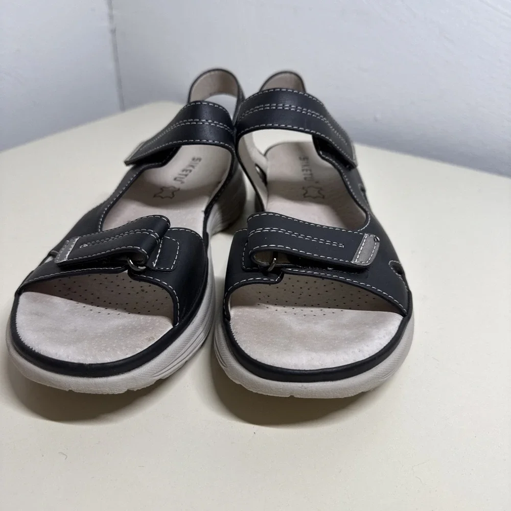 Siketu Black Sandals Size 38 US 7)Comfort Shoes Adjustable Straps EUC